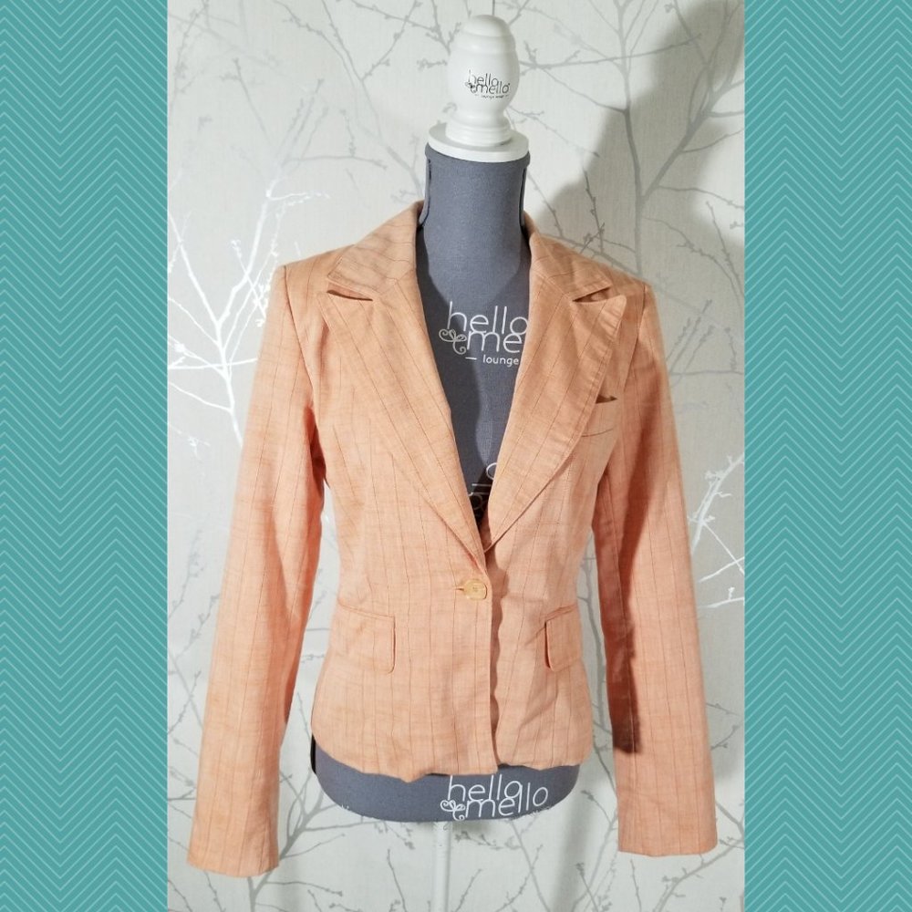 Powerline Orange Striped Lightweight Single Button Blazer